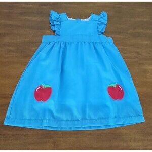 The Oaks Apparel little girls  ruffle sleeve Apple Dress size 3T NEW with Tags